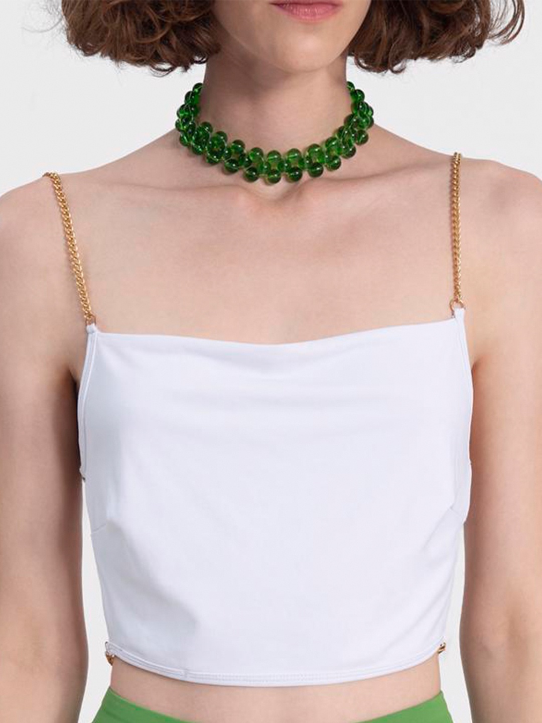 

PRET A TUER Shoulder Straps Styled Back Top, White