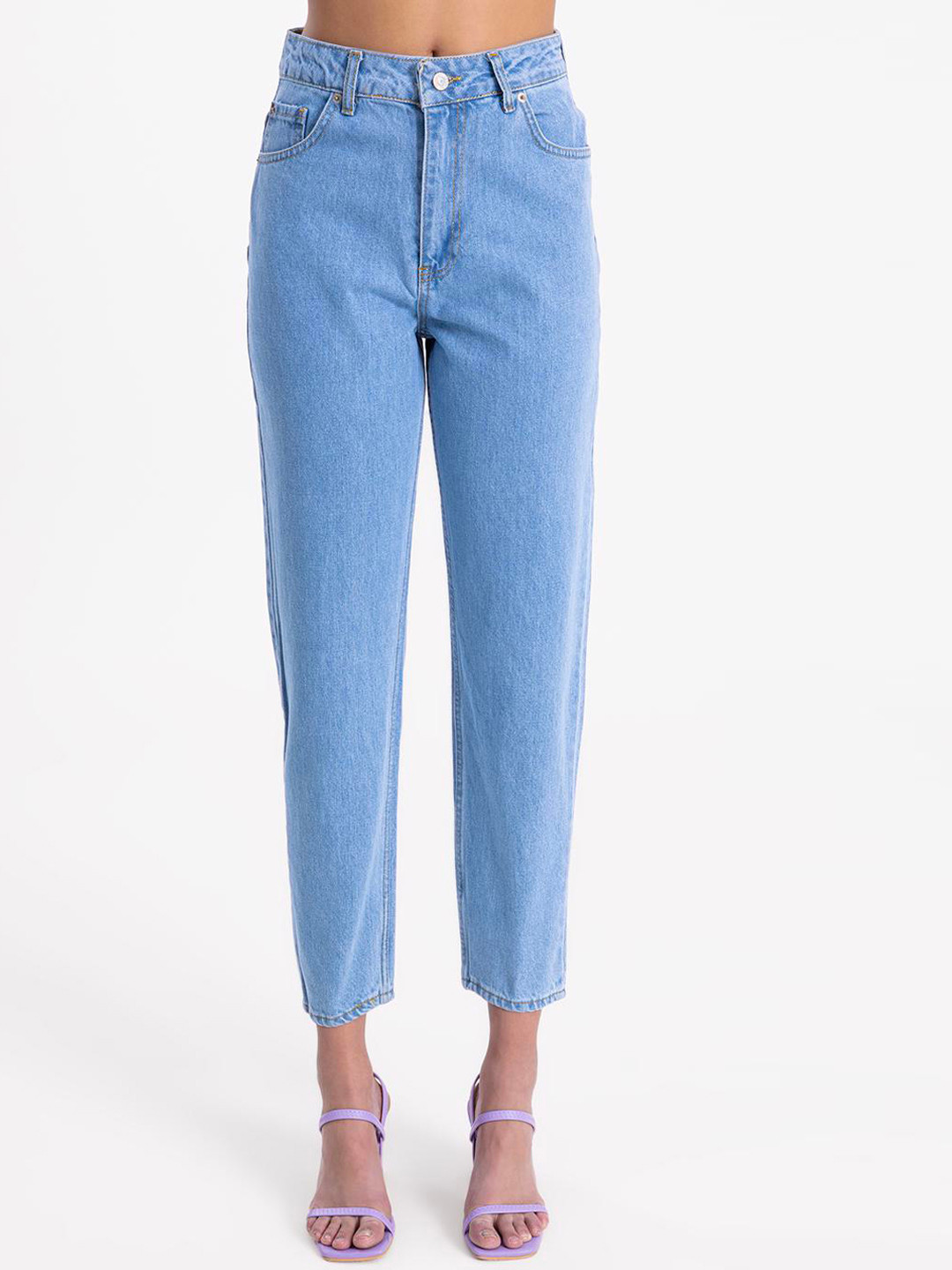 

PRET A TUER Women Clean Look Cropped Jeans, Blue
