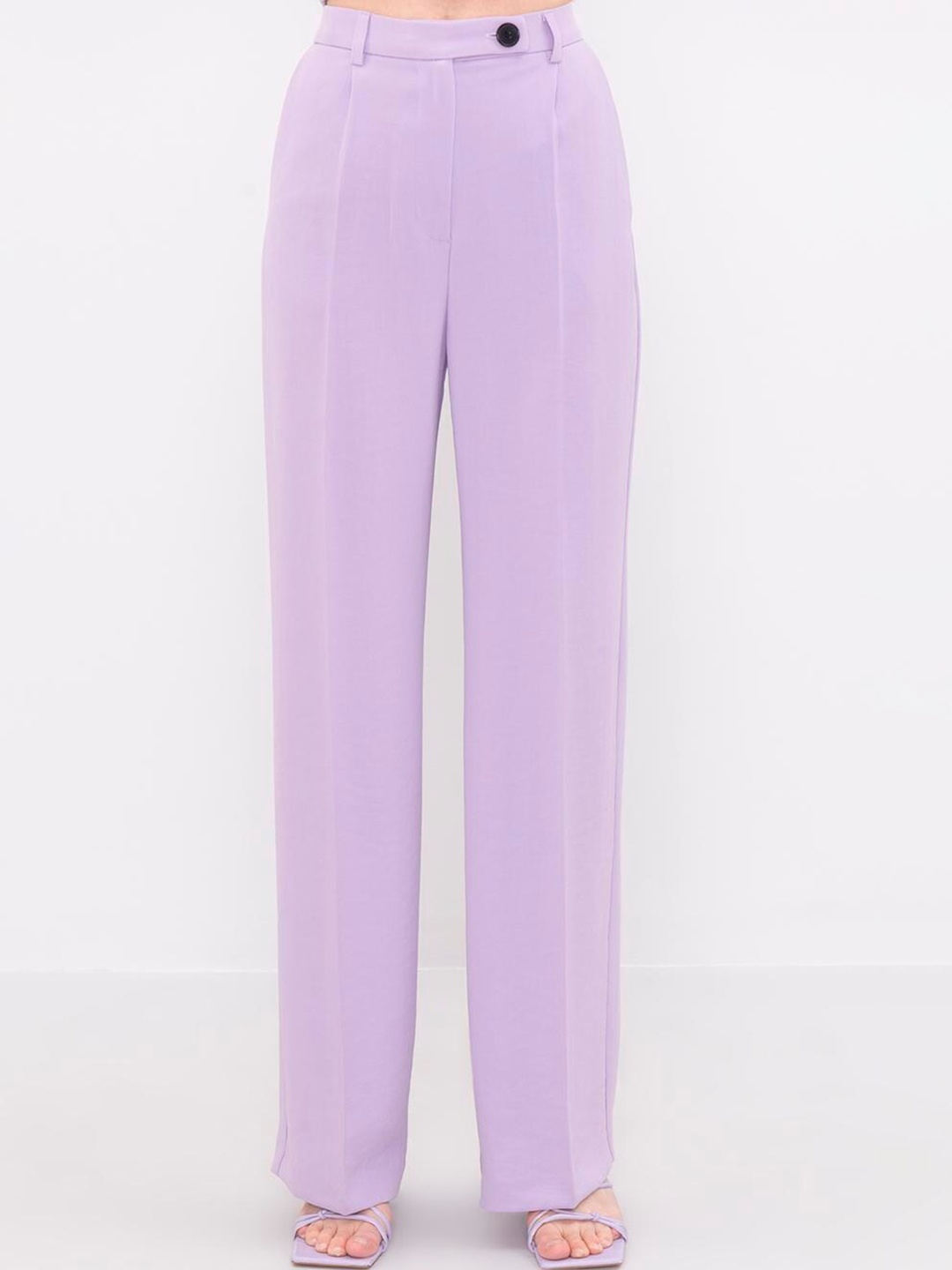 

PRET A TUER Women Straight Fit Parallel Trousers, Purple