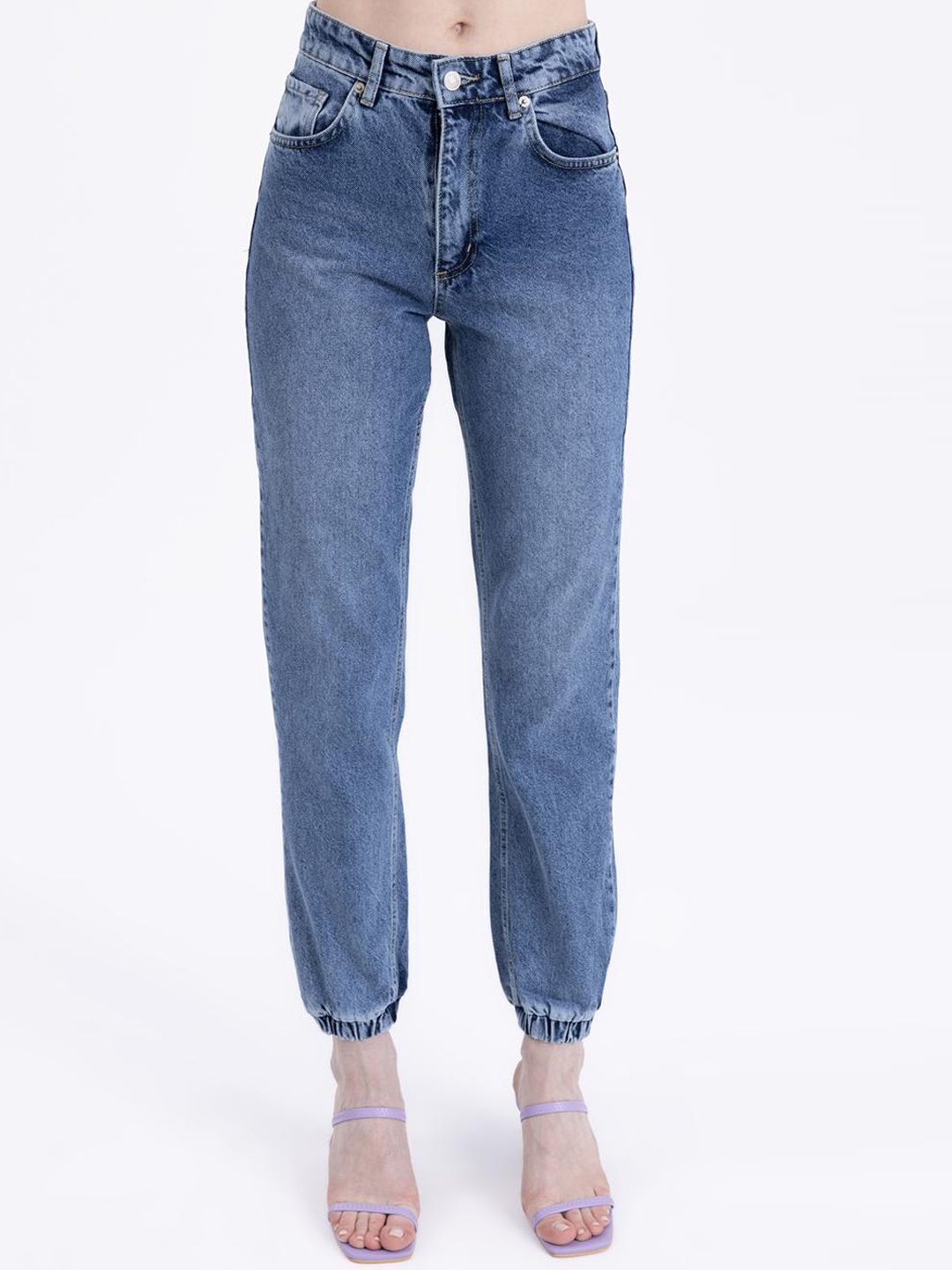 

PRET A TUER Women Cotton Joggers Trousers, Blue