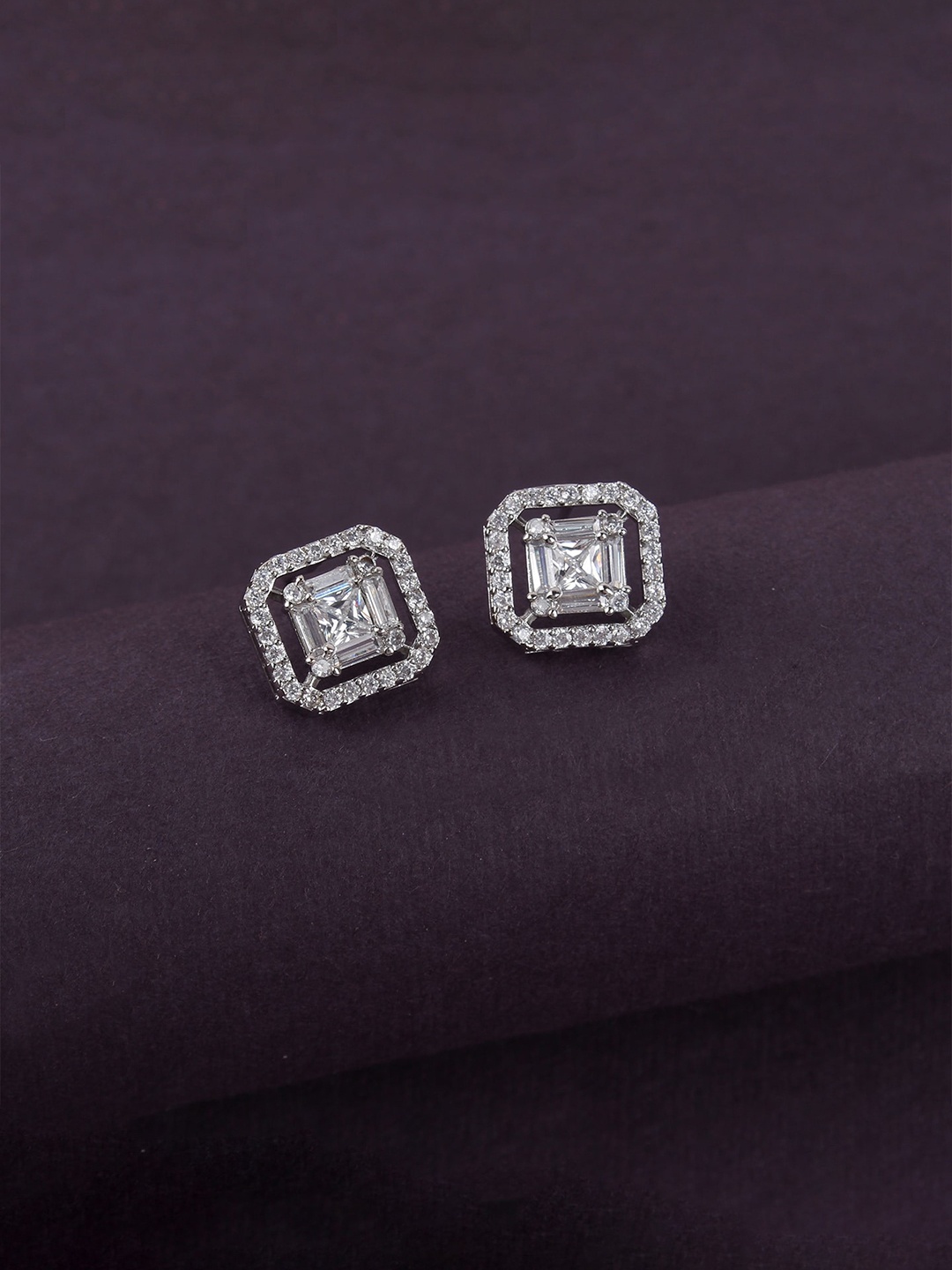 

Mirana Silver-Plated Contemporary Studs Earrings