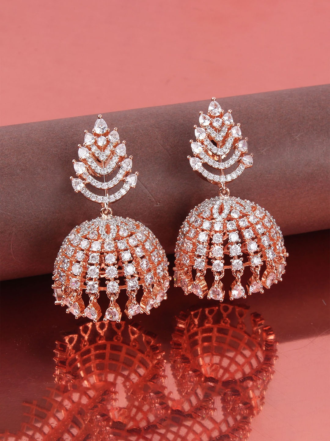 

Mirana Rose Gold-Plated Contemporary Jhumkas