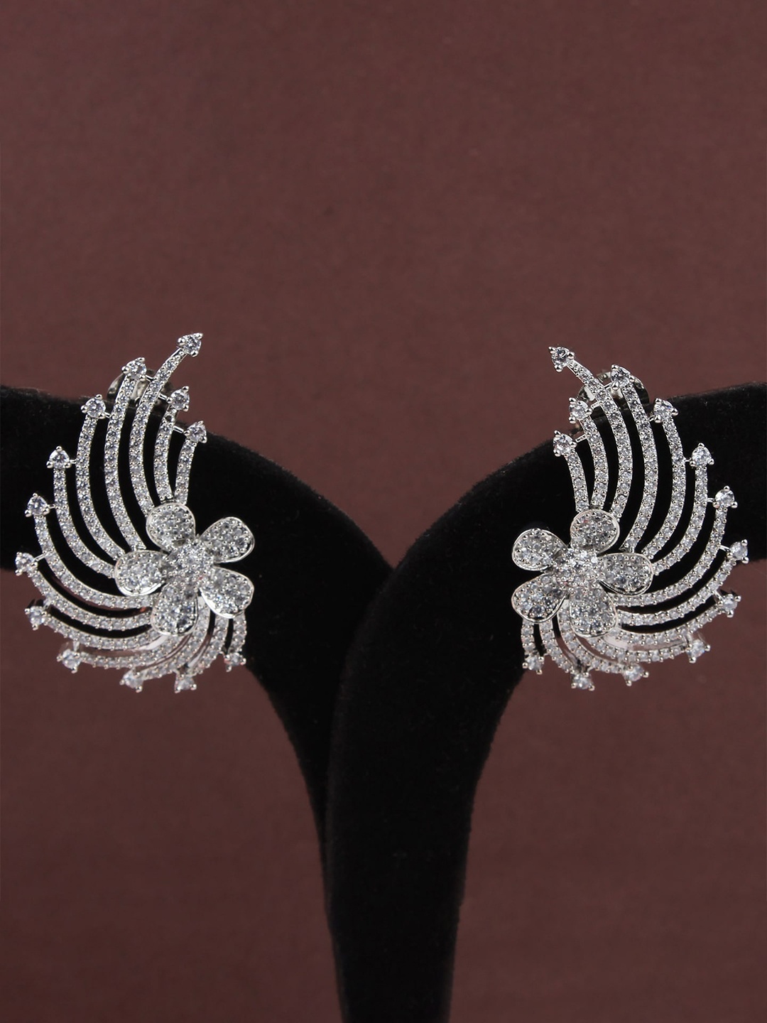 

Mirana Rhodium-Plated Contemporary Drop Earrings, Silver