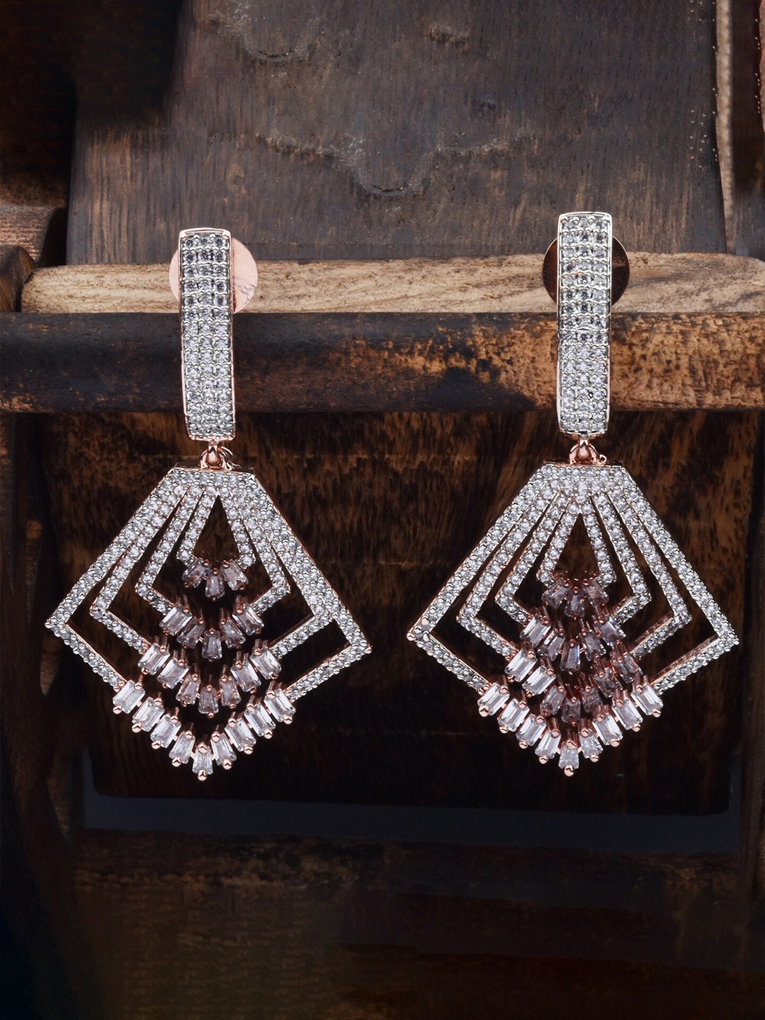 

Mirana Rose Gold-Plated Contemporary Drop Earrings