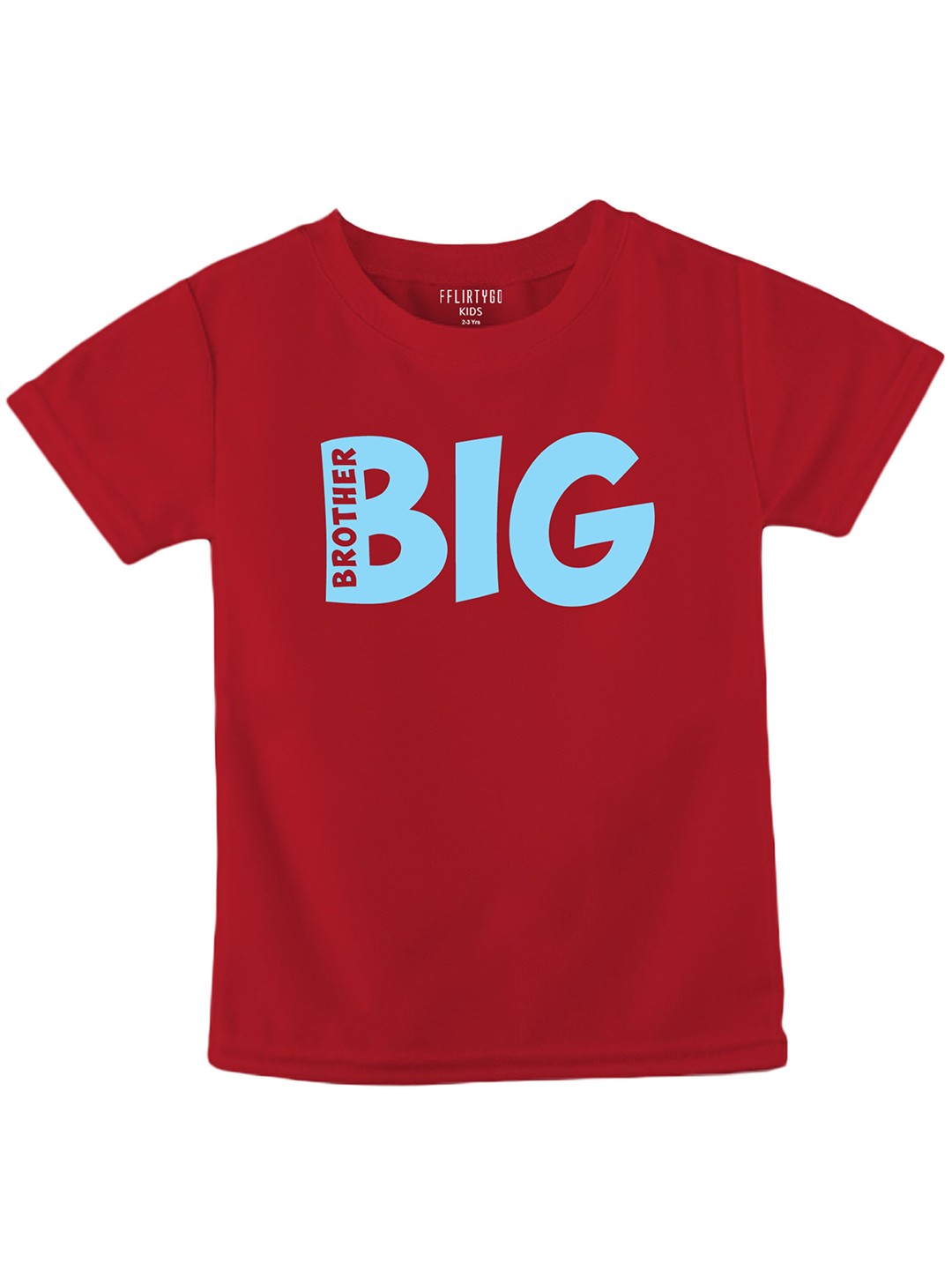 

FFLIRTYGO Kids Typography Printed Pure Cotton T-shirt, Red