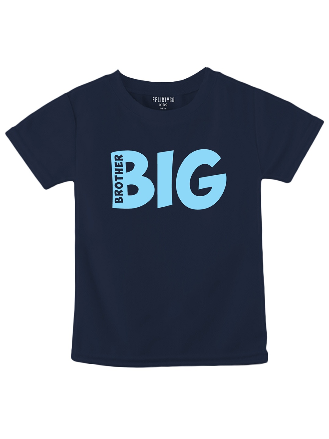 

FFLIRTYGO Kids Typography Printed Pure Cotton T-shirt, Navy blue