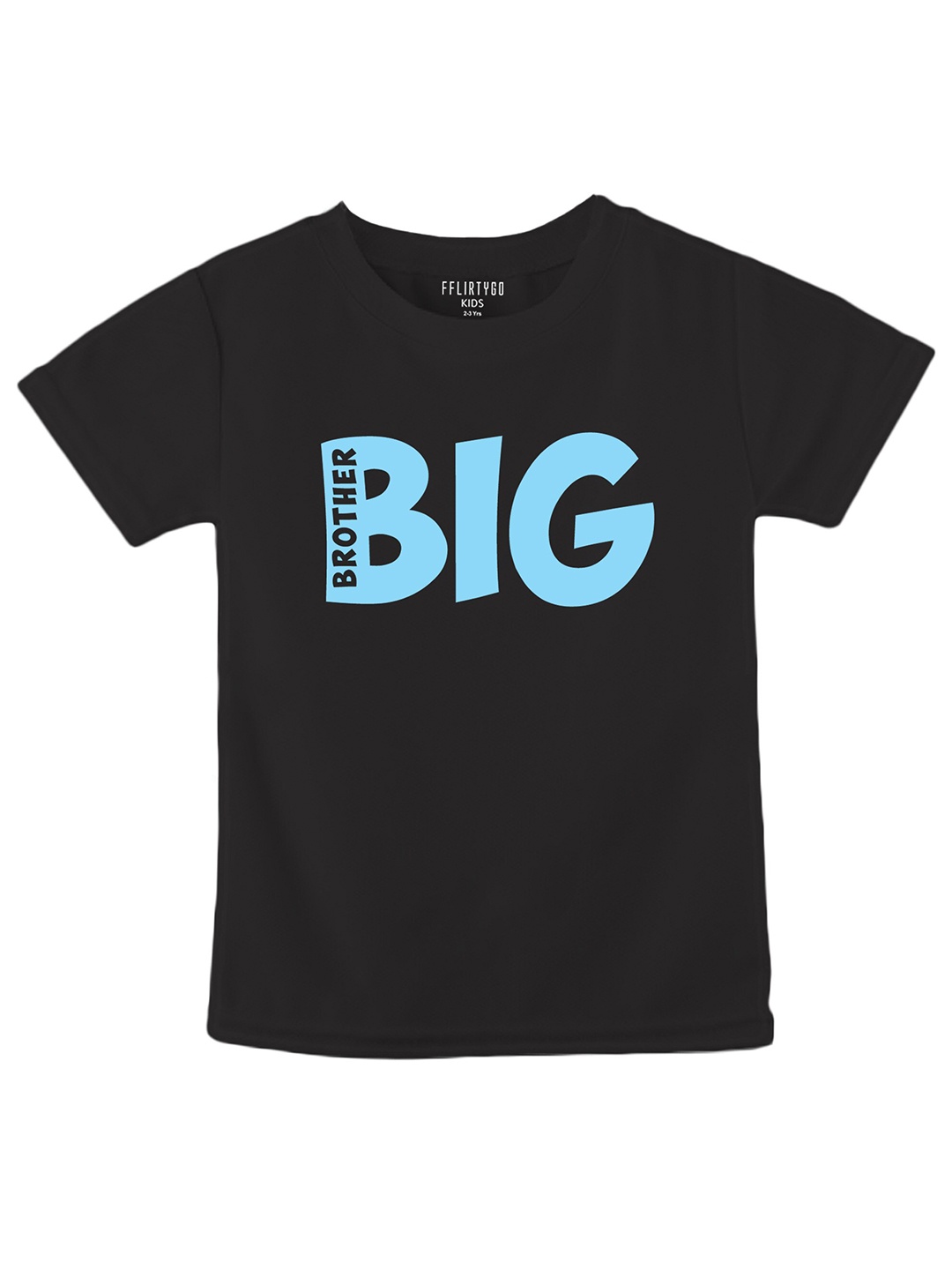 FFLIRTYGO Kids Typography Printed Pure Cotton Rakhi Special T-shirt, Black