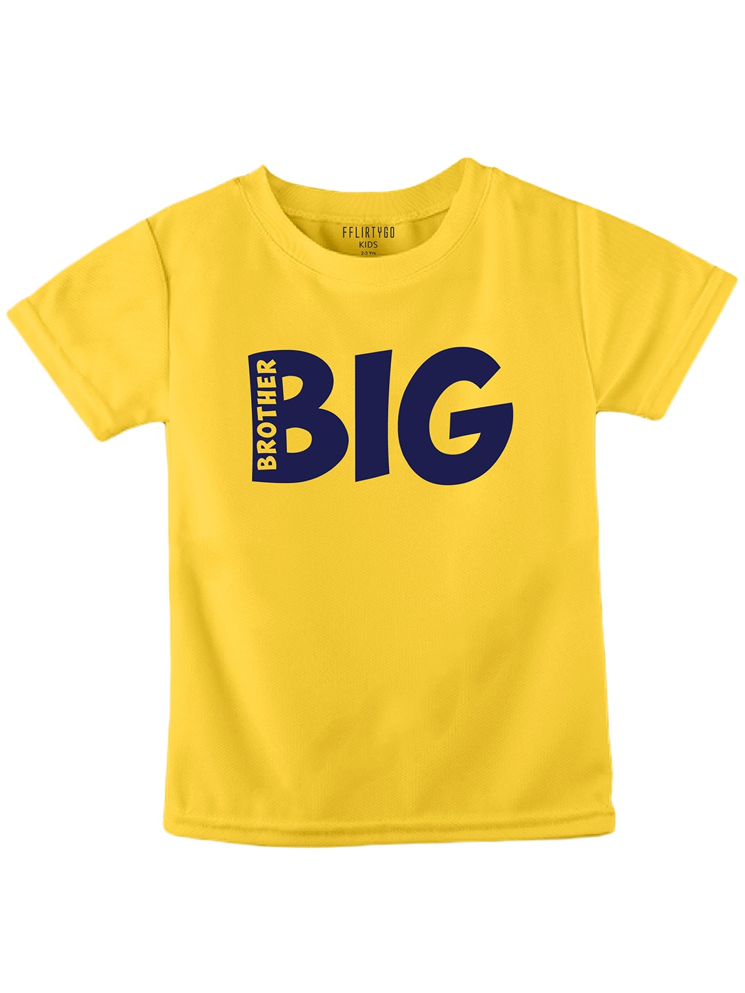 FFLIRTYGO Kids Typography Printed Pure Cotton Rakhi Special T-shirt, Yellow