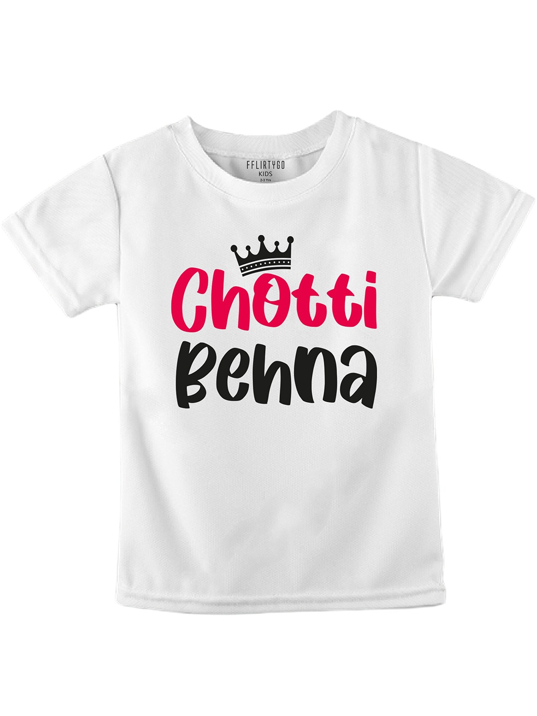

FFLIRTYGO Kids Typography Printed Pure Cotton T-shirt, White