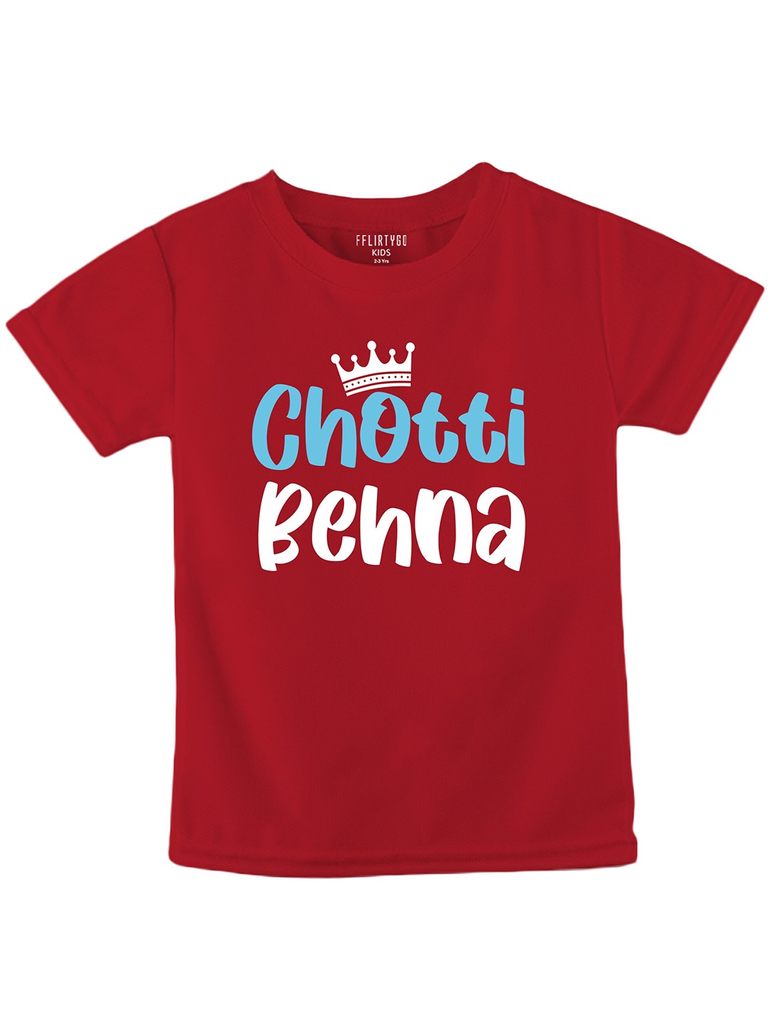 

FFLIRTYGO Kids Typography Printed Pure Cotton T-shirt, Red