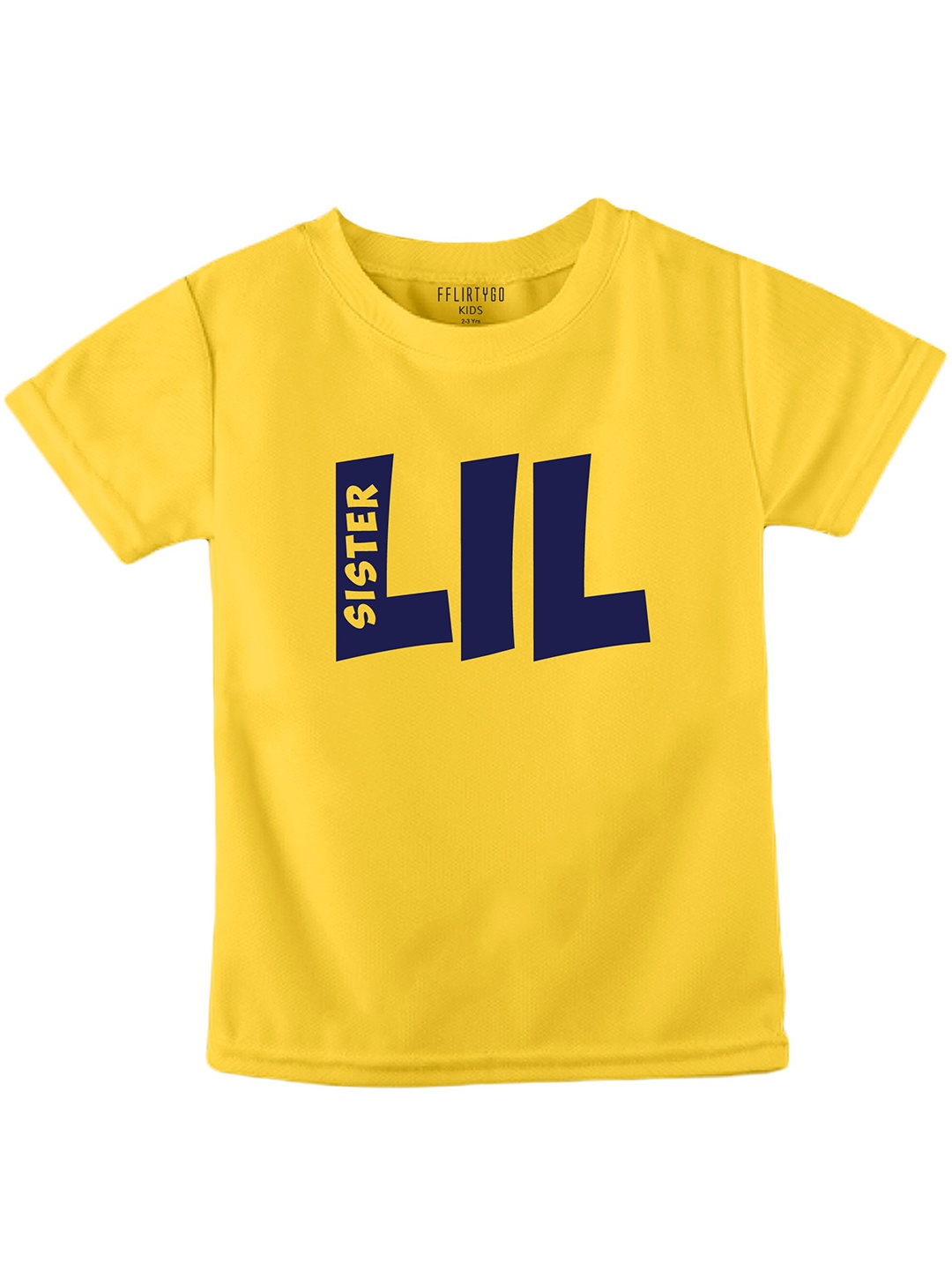 

FFLIRTYGO Kids Typography Printed Cotton T-Shirt, Yellow