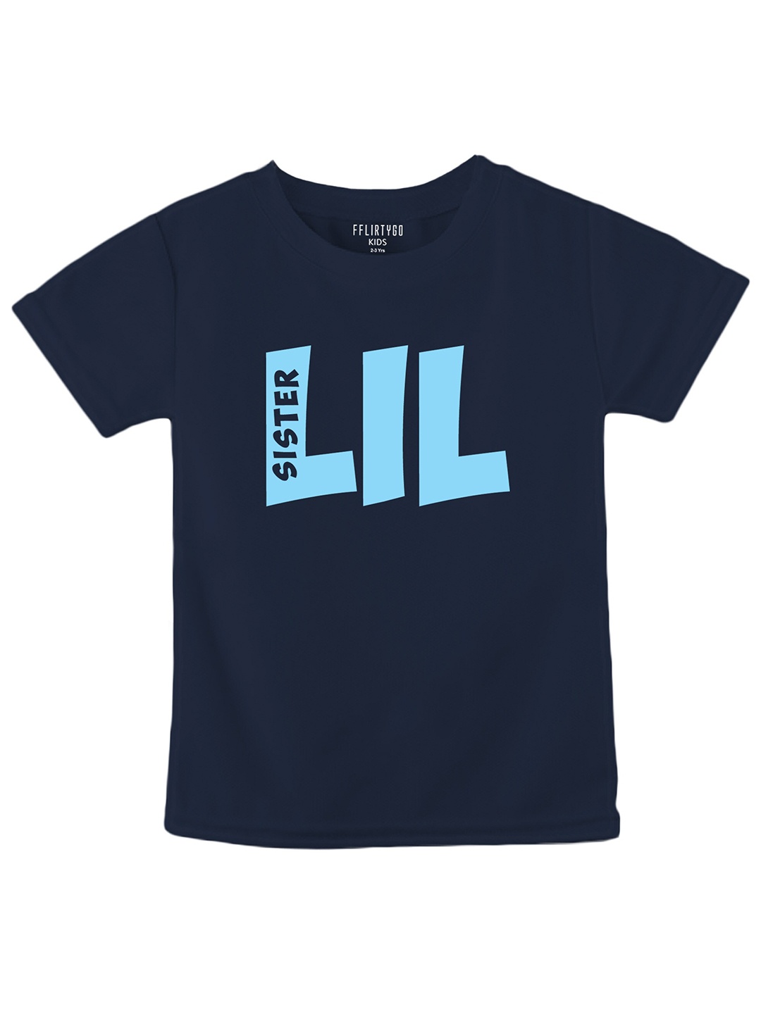 

FFLIRTYGO Kids Typography Printed Pure Cotton Rakhi Special T-shirt, Navy blue