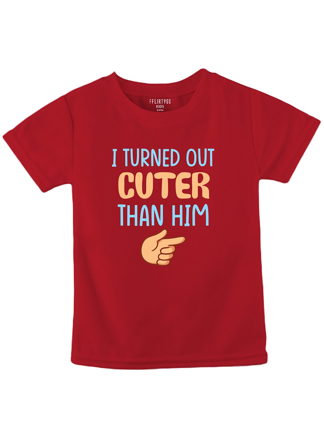 

FFLIRTYGO Kids Typography Printed Pure Cotton Rakhi Special T-shirt, Red