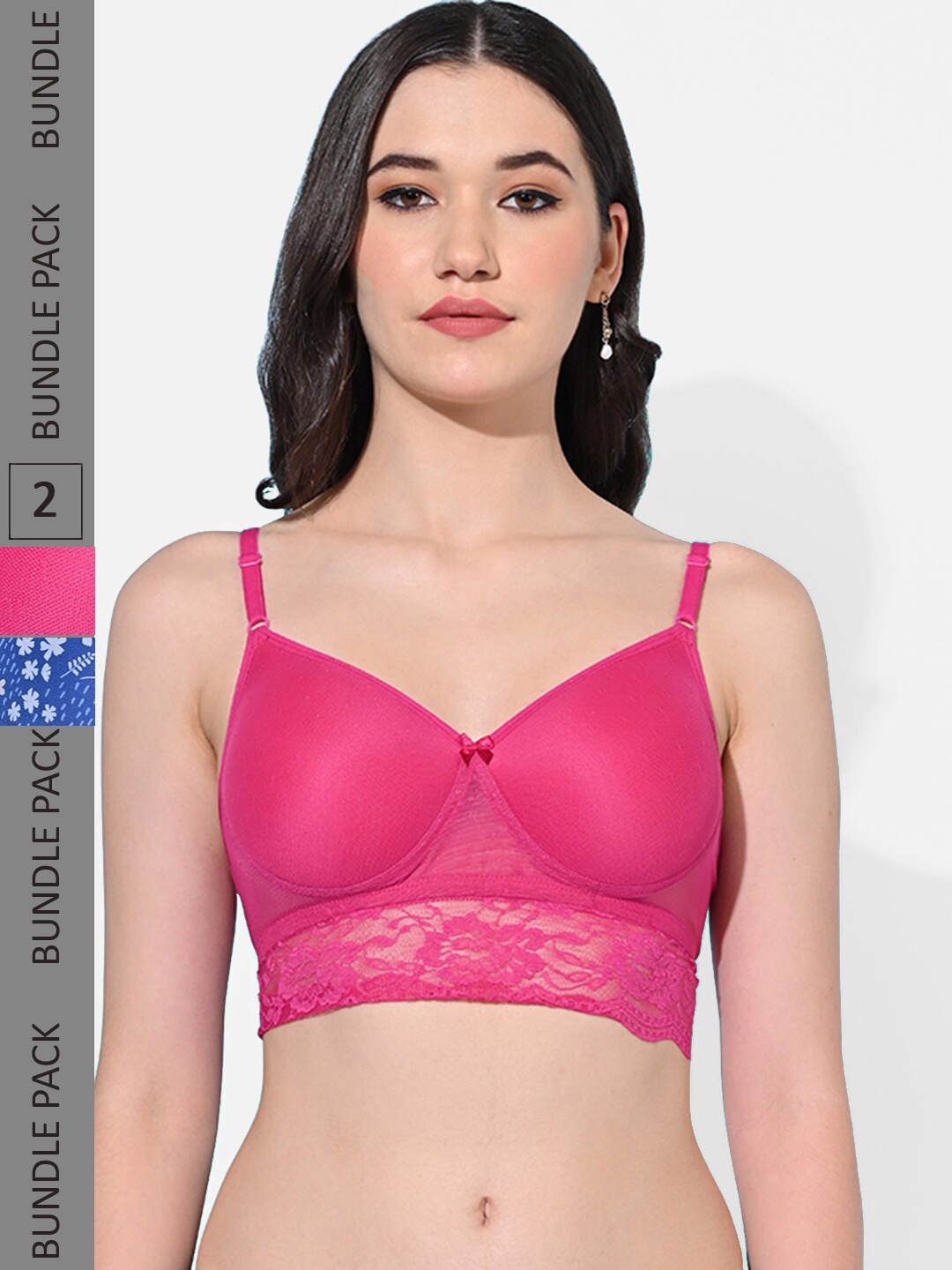 

FIMS Pack Of 2 Everyday Bra Full Coverage Lightly Padded, Blue