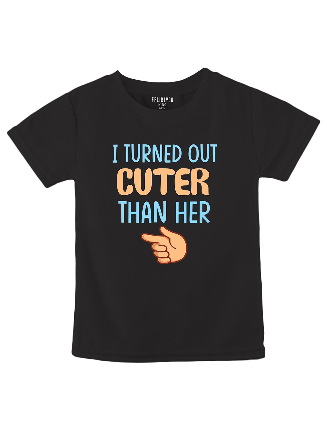 

FFLIRTYGO Kids Typography Printed Pure Cotton Rakhi Special T-shirt, Black