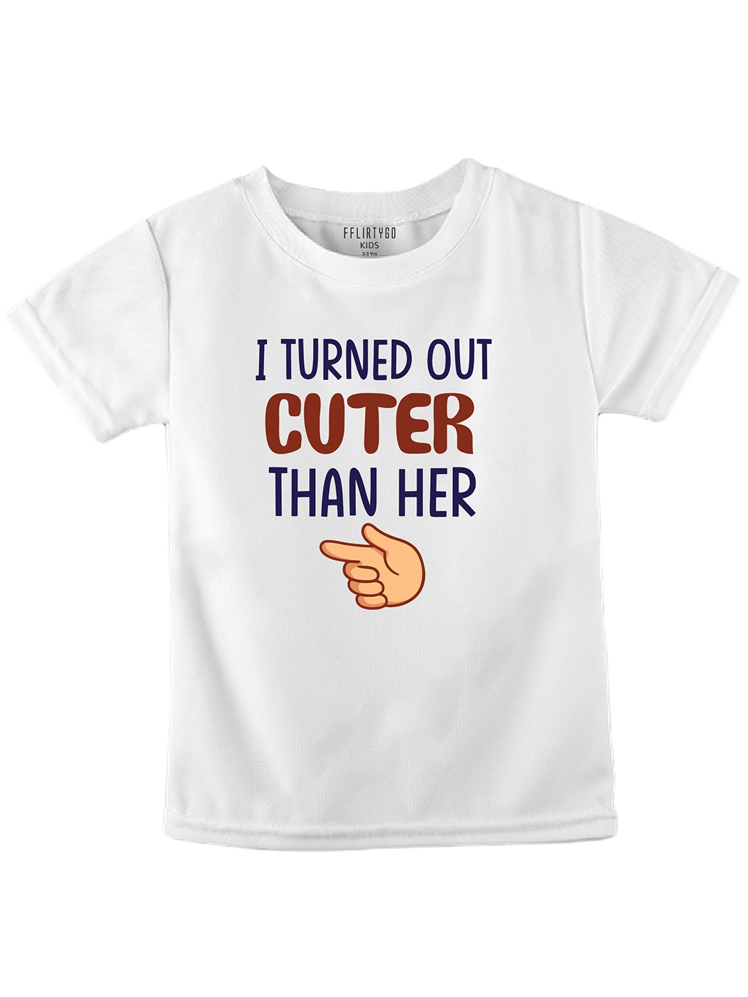 

FFLIRTYGO Kids Typography Printed Pure Cotton T-shirt, White