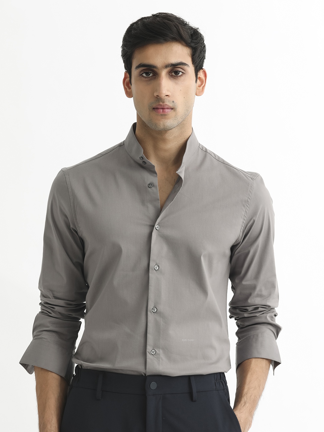 

RARE RABBIT Men Coxx Slim Fit Opaque Shirt, Grey