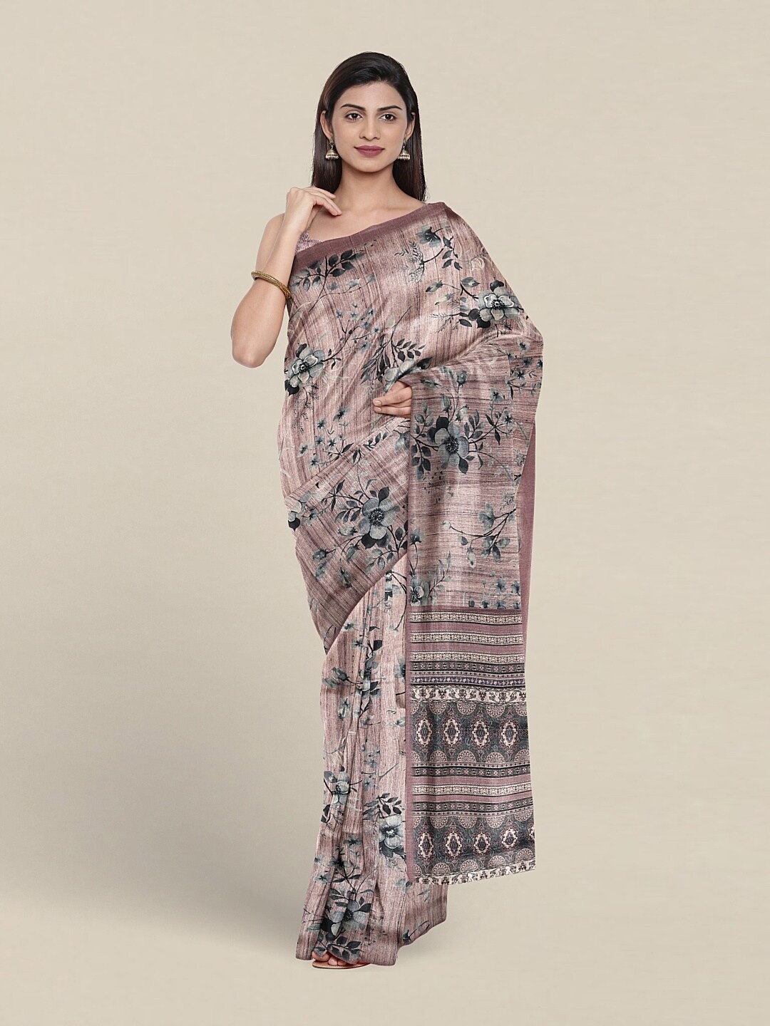 

Pothys Floral Printed Saree, Pink