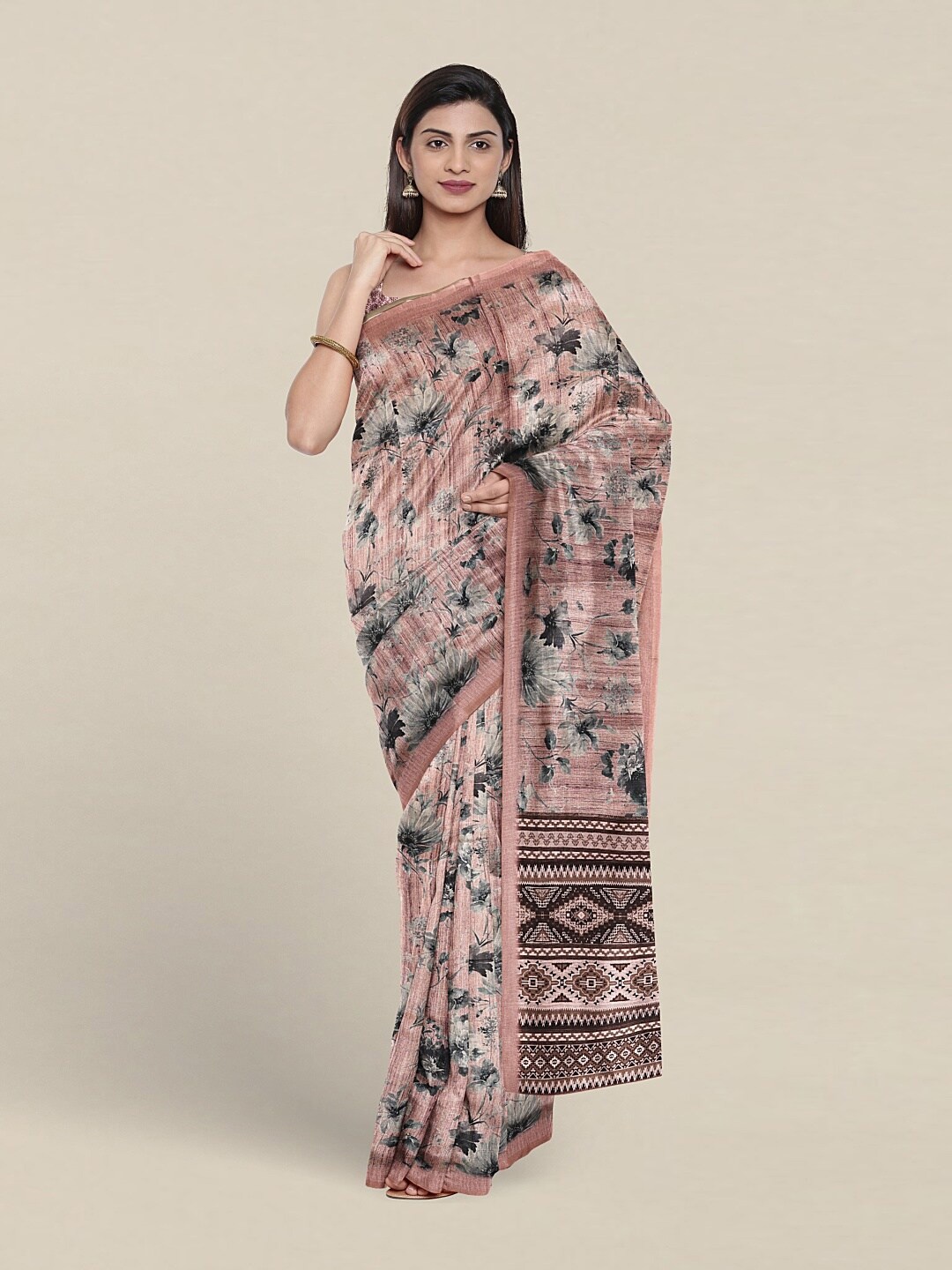 

Pothys Floral Printed Saree, Pink
