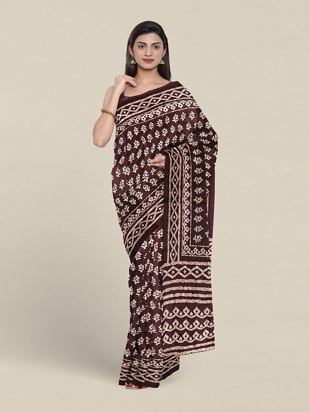 

Pothys Ethnic Motifs Printed Saree, Purple