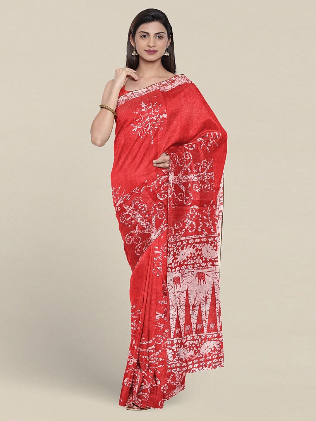 

Pothys Abstract Printed Pure Cotton Saree, Pink