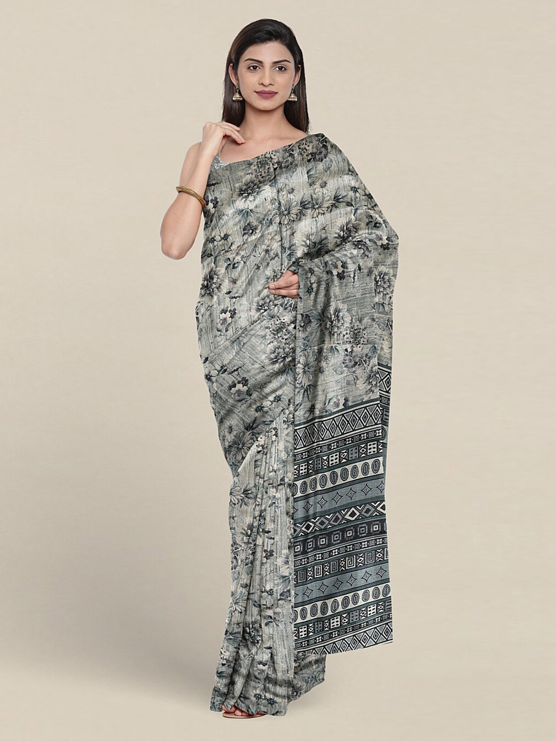 

Pothys Floral Printed Saree, Grey