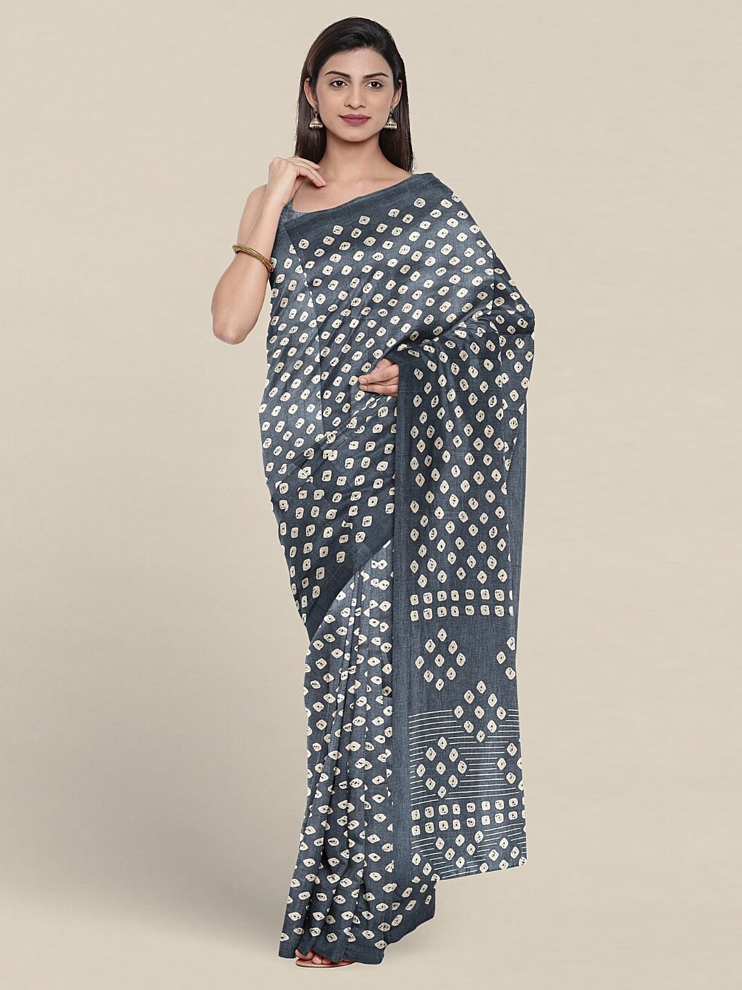 

Pothys Bandhani Printed Saree, Grey