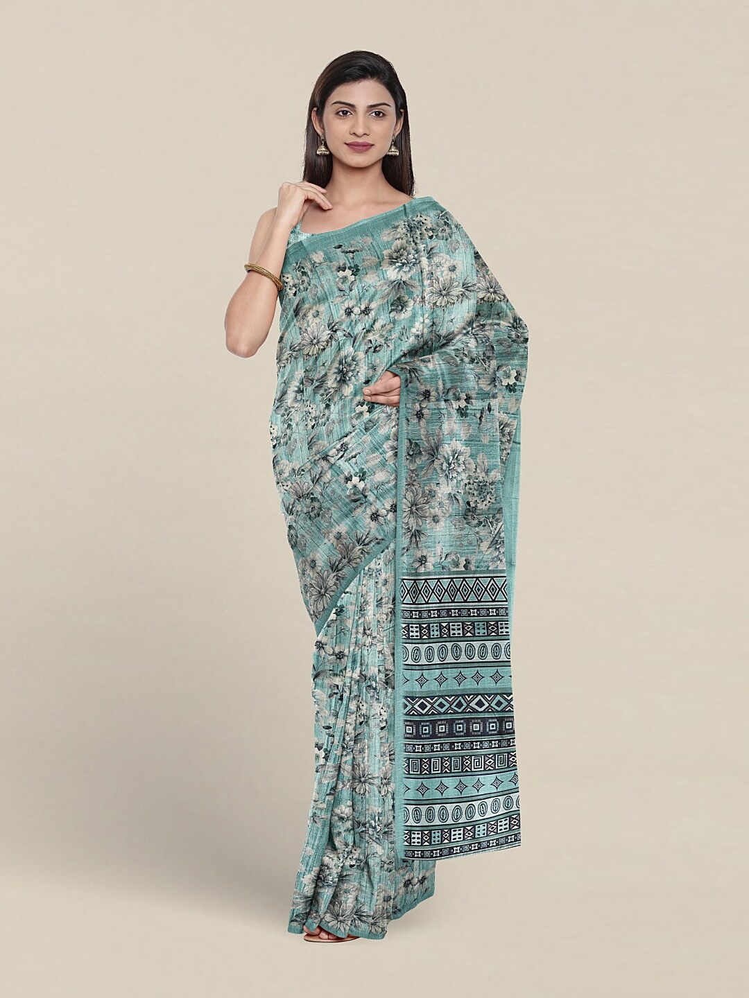 

Pothys Floral Printed Saree, Blue