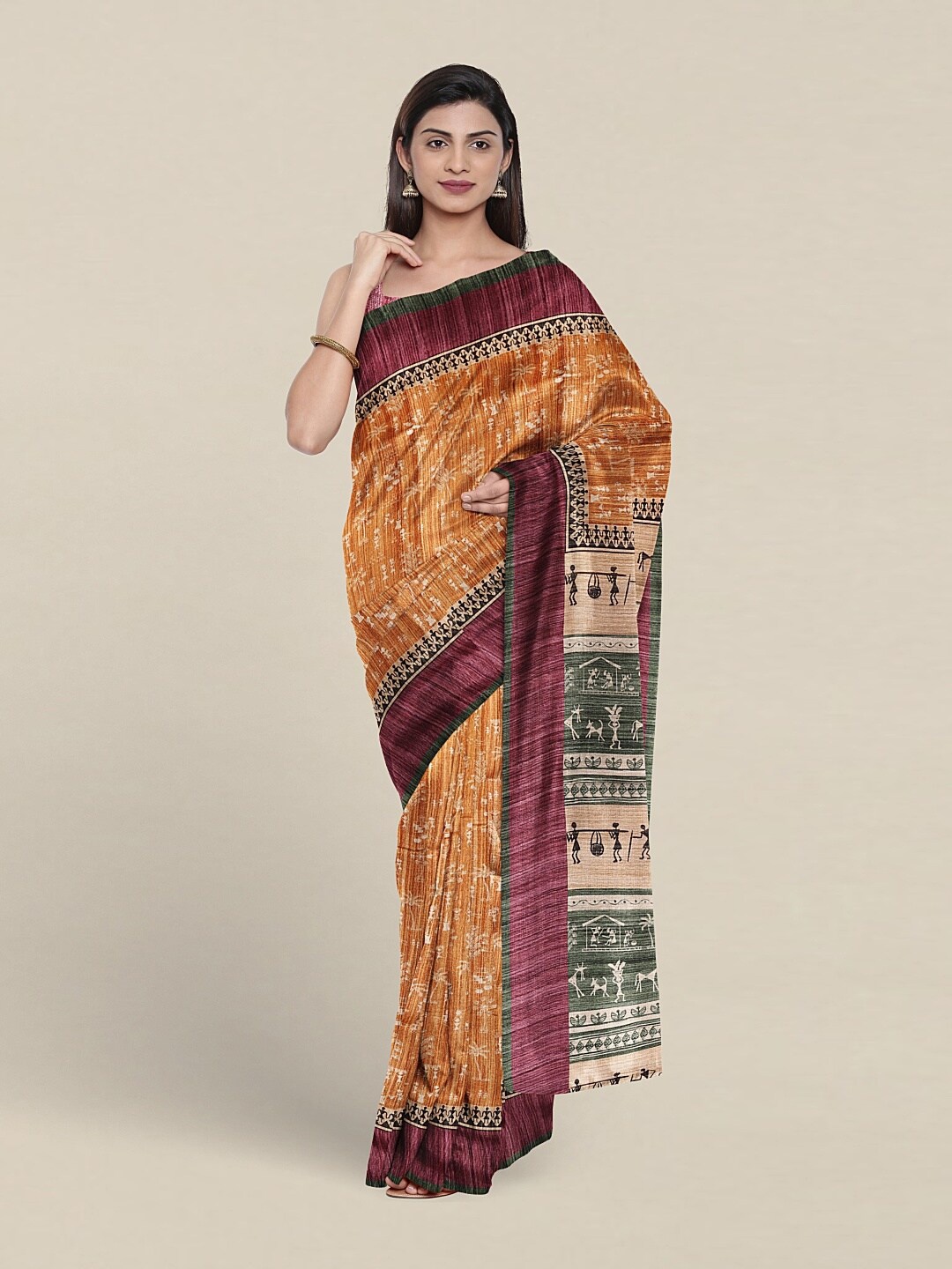 

Pothys Ethnic Motifs Printed Saree, Mustard