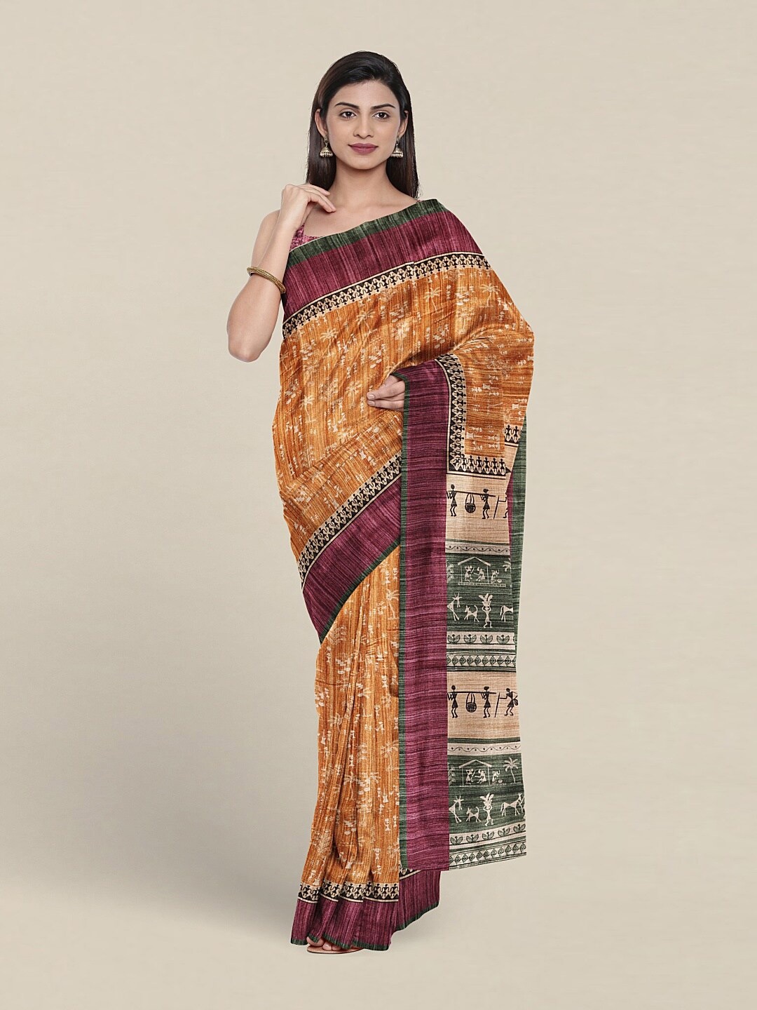 

Pothys Ethnic Motifs Printed Saree, Mustard