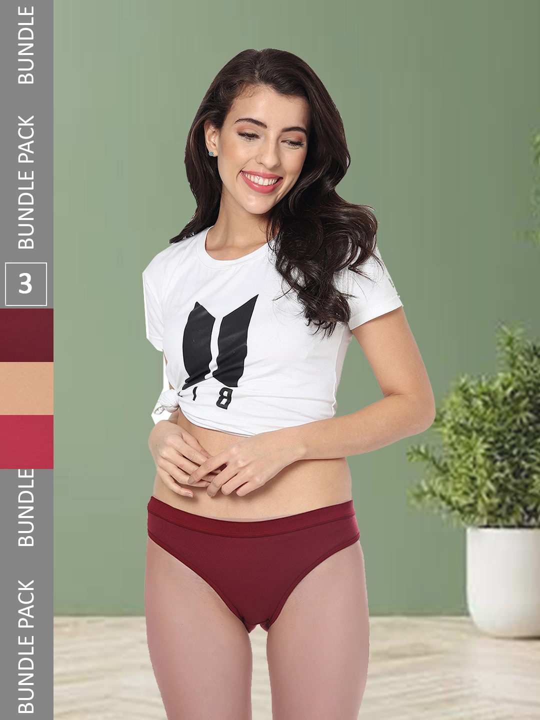 

Fleurt Pack Of 3 Assorted Hipster Briefs