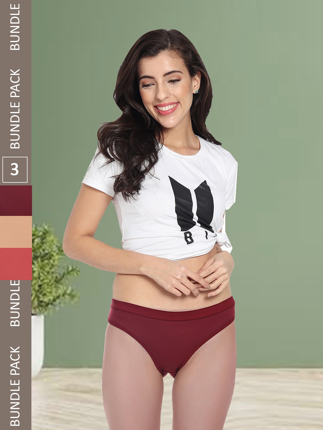 

Fleurt Pack Of 3 Assorted Hipster Briefs