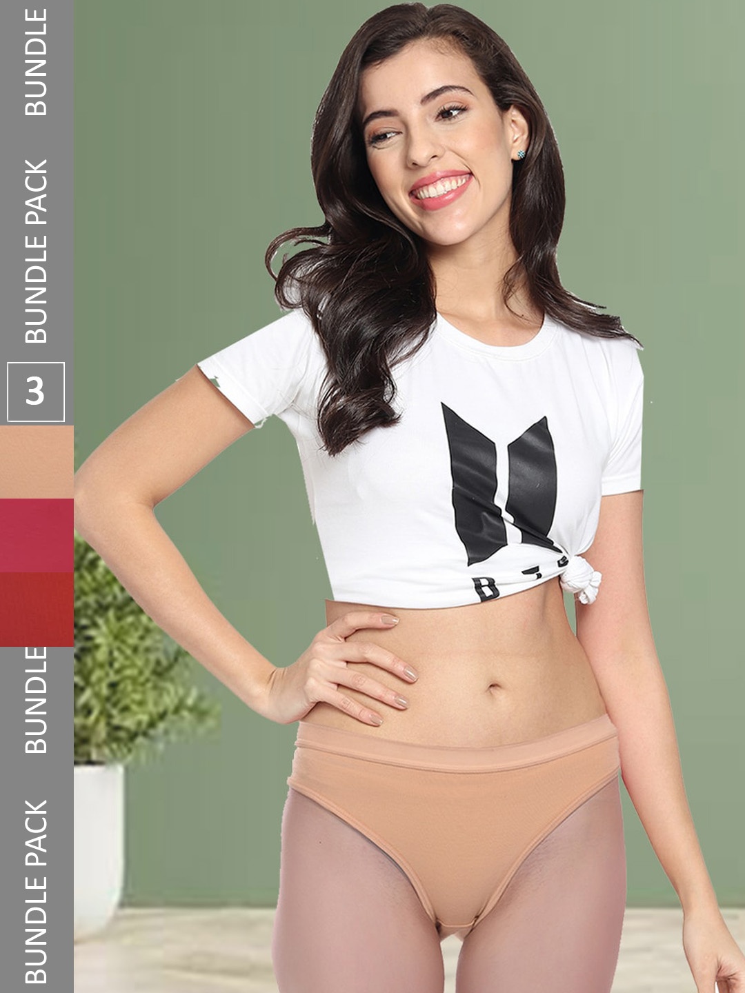 

Fleurt Pack Of 3 Assorted Hipster Briefs