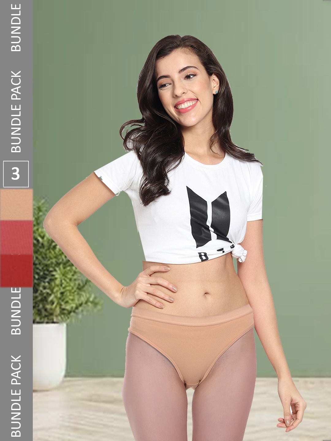 

Fleurt Pack Of 3 Assorted Cotton Hipster Briefs