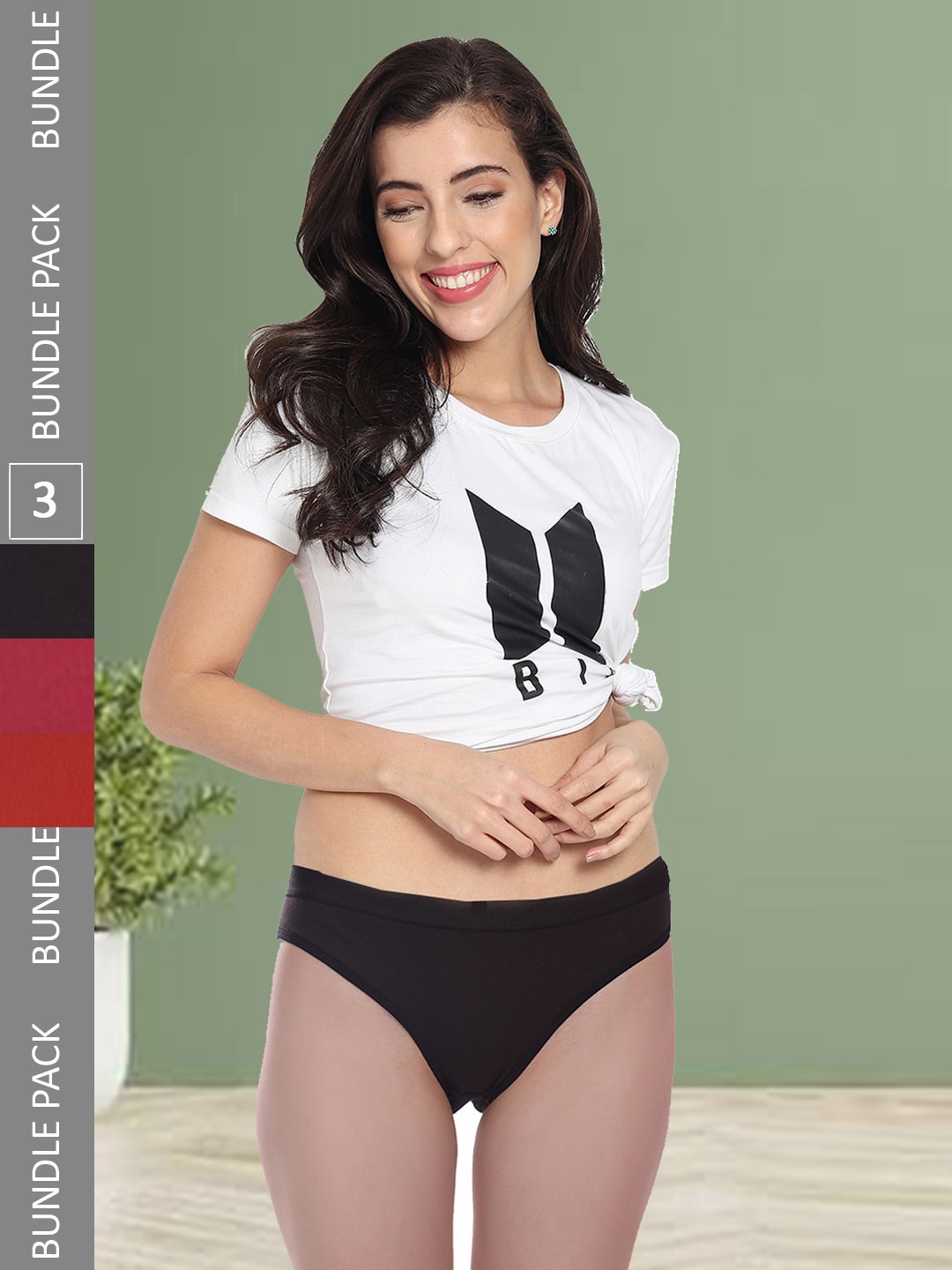 

Fleurt Pack Of 3 Assorted Hipster Briefs