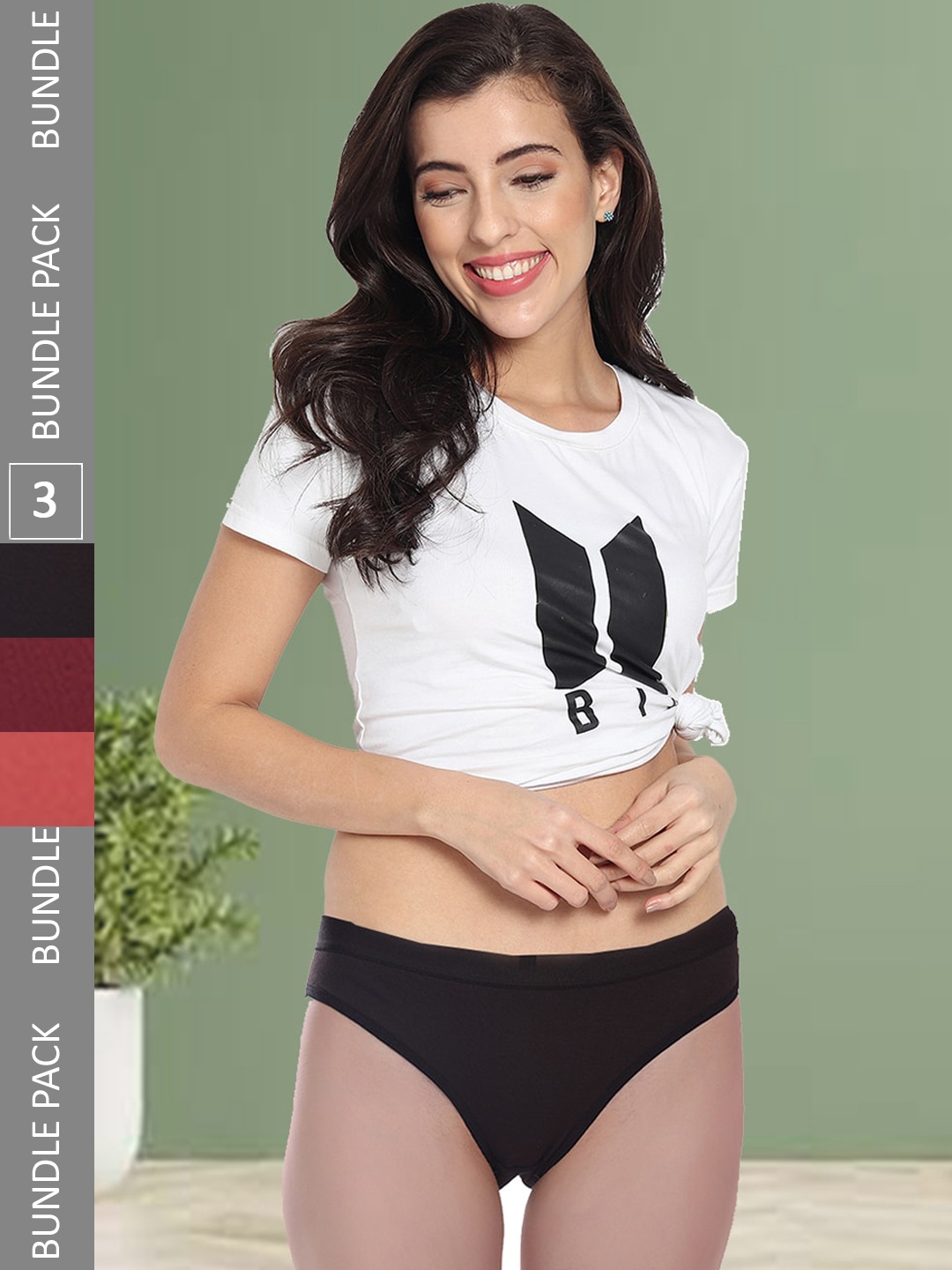 

Fleurt Pack Of 3 Assorted Hipster Briefs