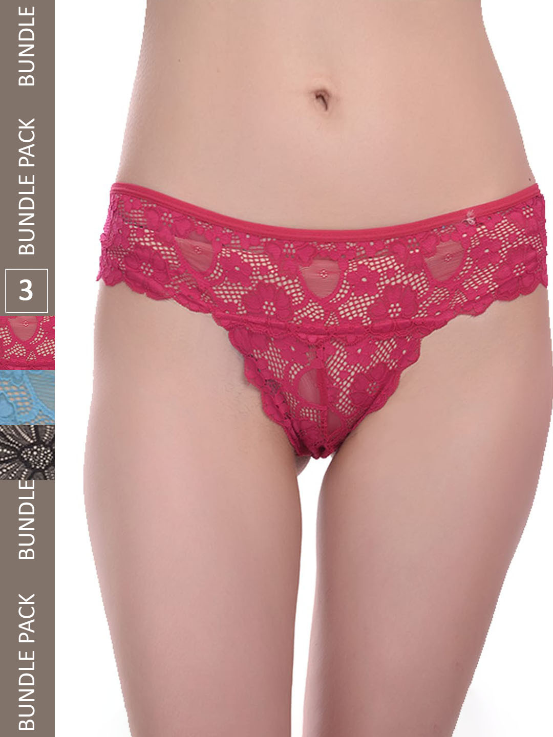

Fleurt Pack Of 3 Assorted Cotton Hipster Briefs