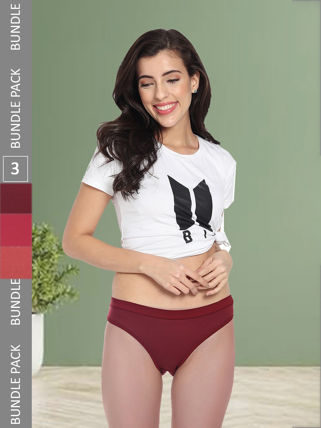 

Fleurt Pack Of 3 Assorted Hipster Briefs