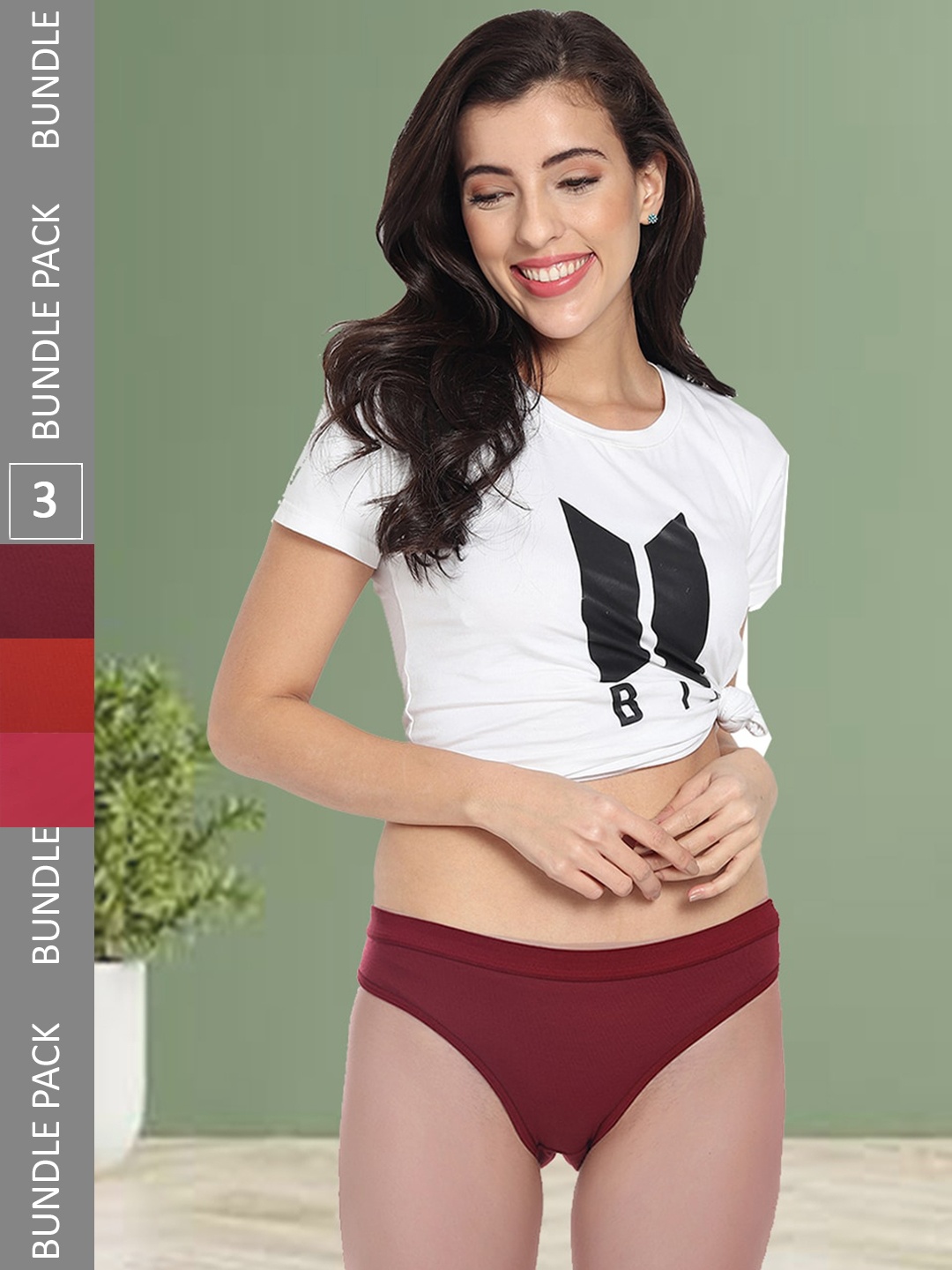 

Fleurt Pack Of 3 Assorted Hipster Briefs