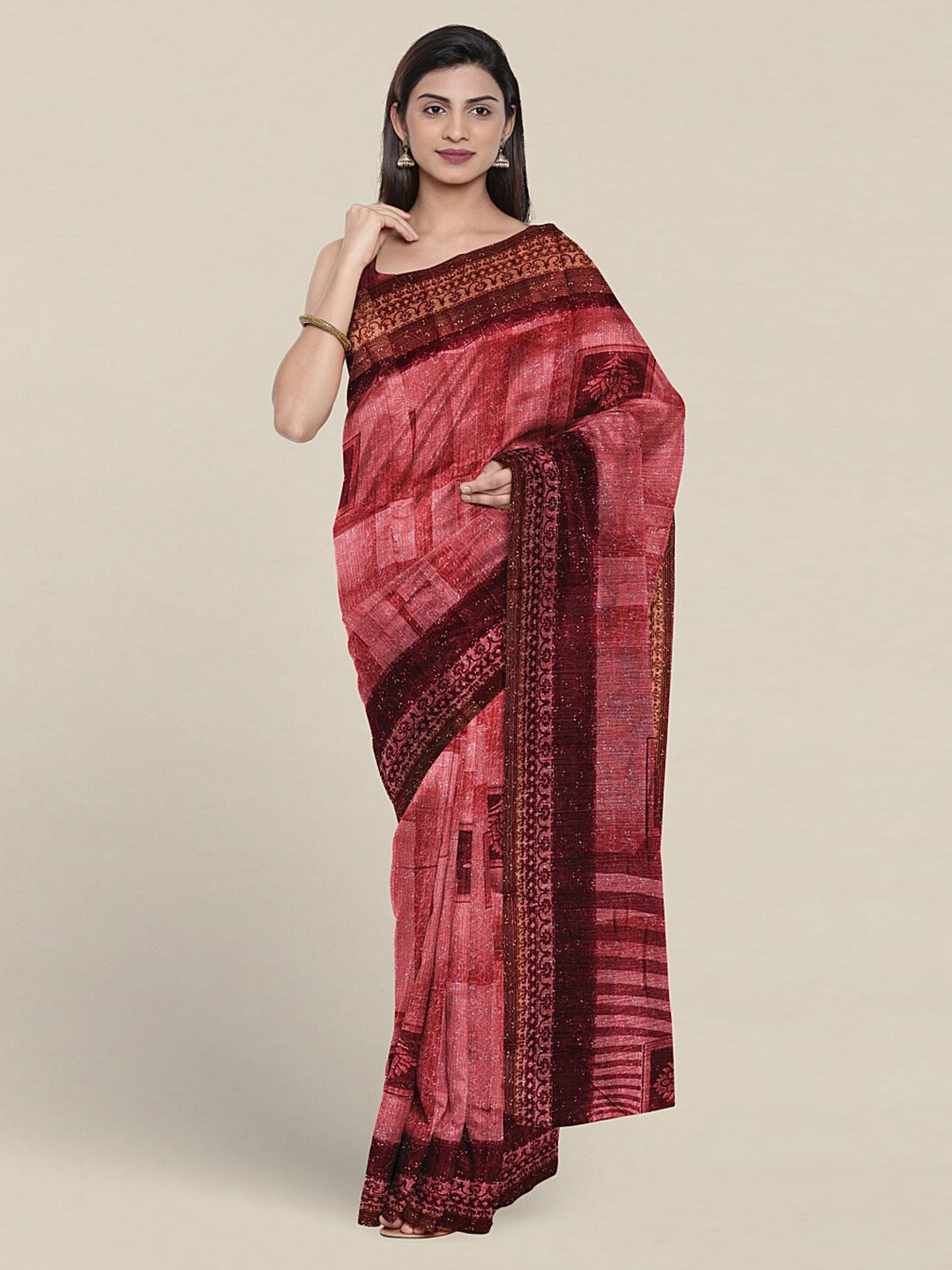 

Pothys Floral Printed Saree With Blouse Piece, Pink