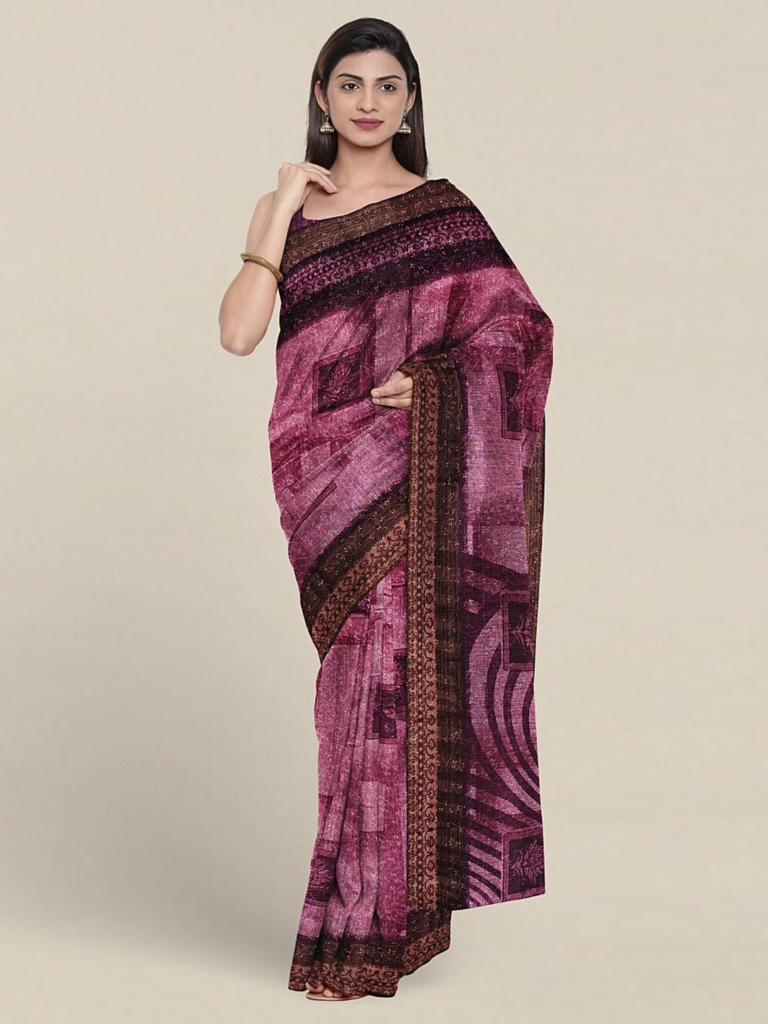 

Pothys Ethnic Motifs Printed Saree, Lavender