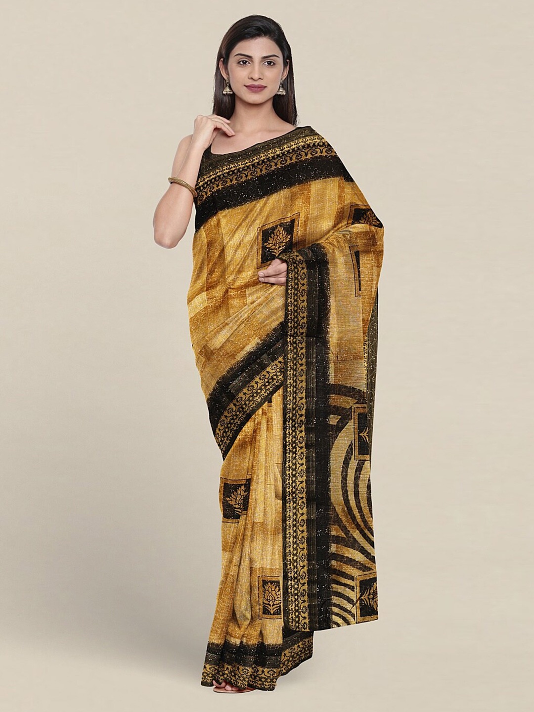 

Pothys Floral Printed Saree, Mustard