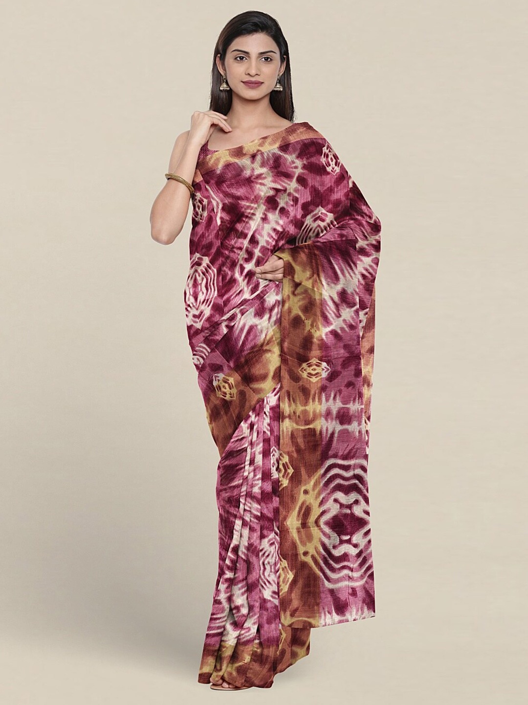 

Pothys Tie-Dye Printed Saree, Violet