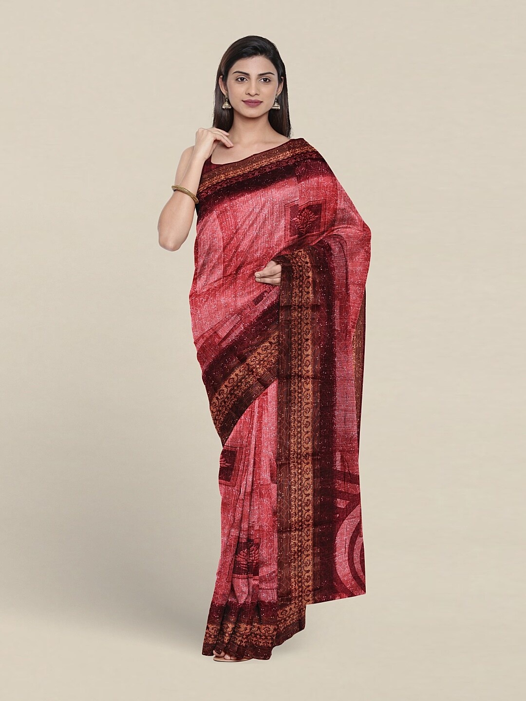 

Pothys Ethnic Motifs Printed Saree, Pink