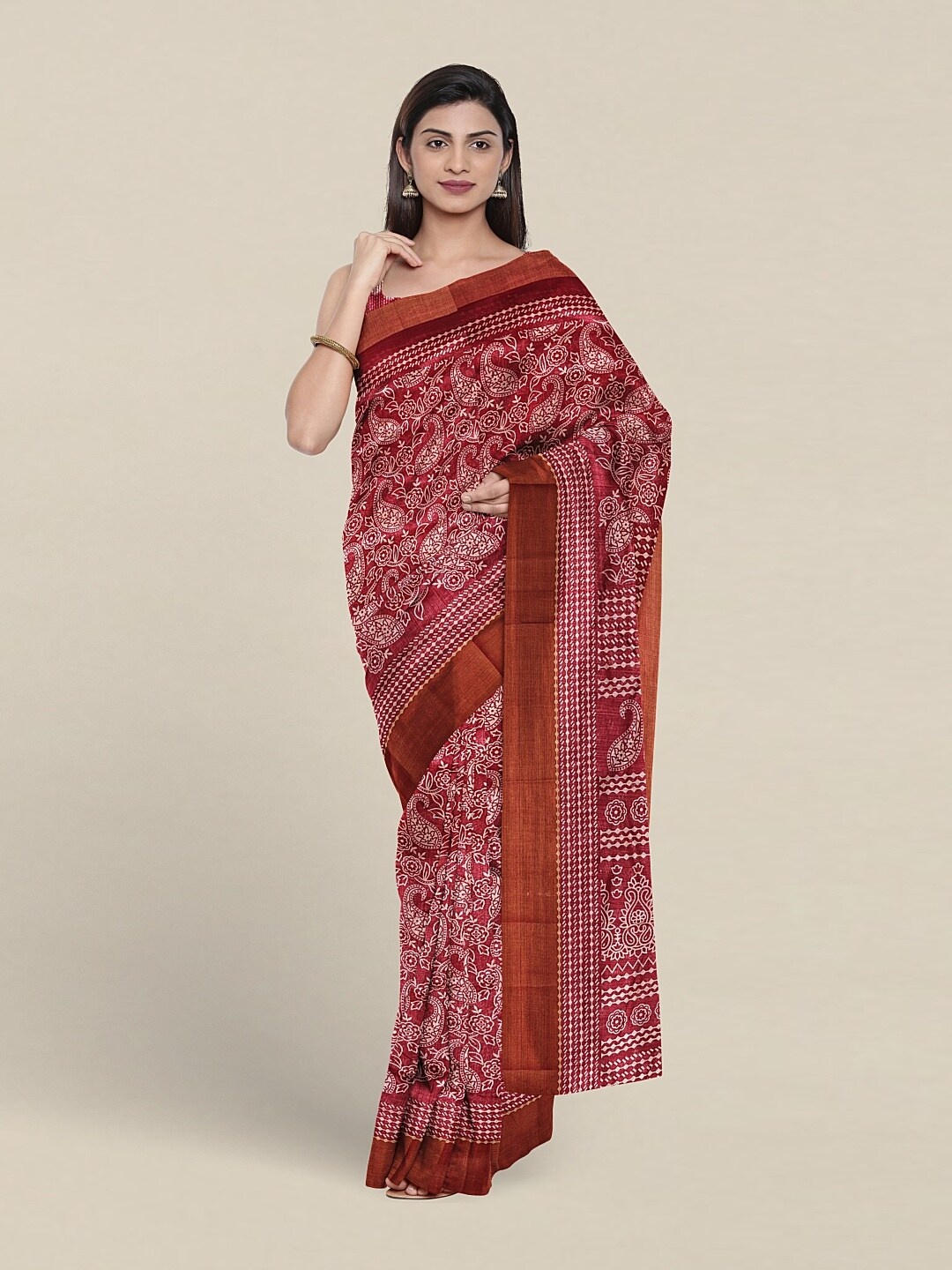

Pothys Ethnic Motifs Printed Saree, Pink