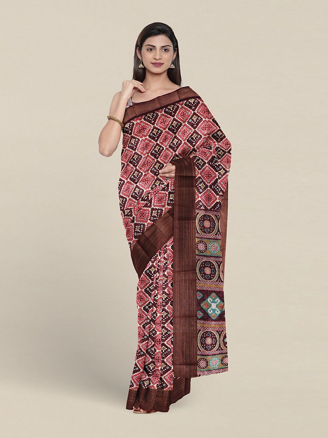 

Pothys Ethnic Motifs Printed Saree, Pink
