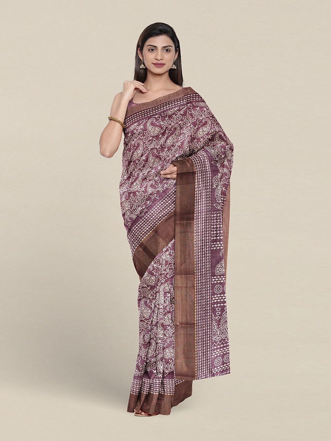 

Pothys Paisley Printed Saree, Lavender