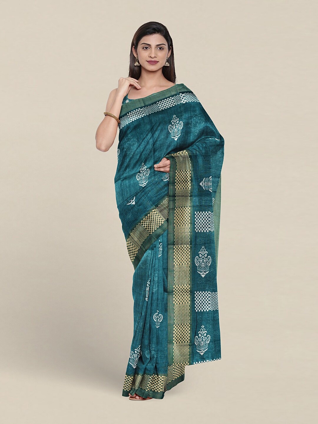 

Pothys Paisley Printed Saree, Green