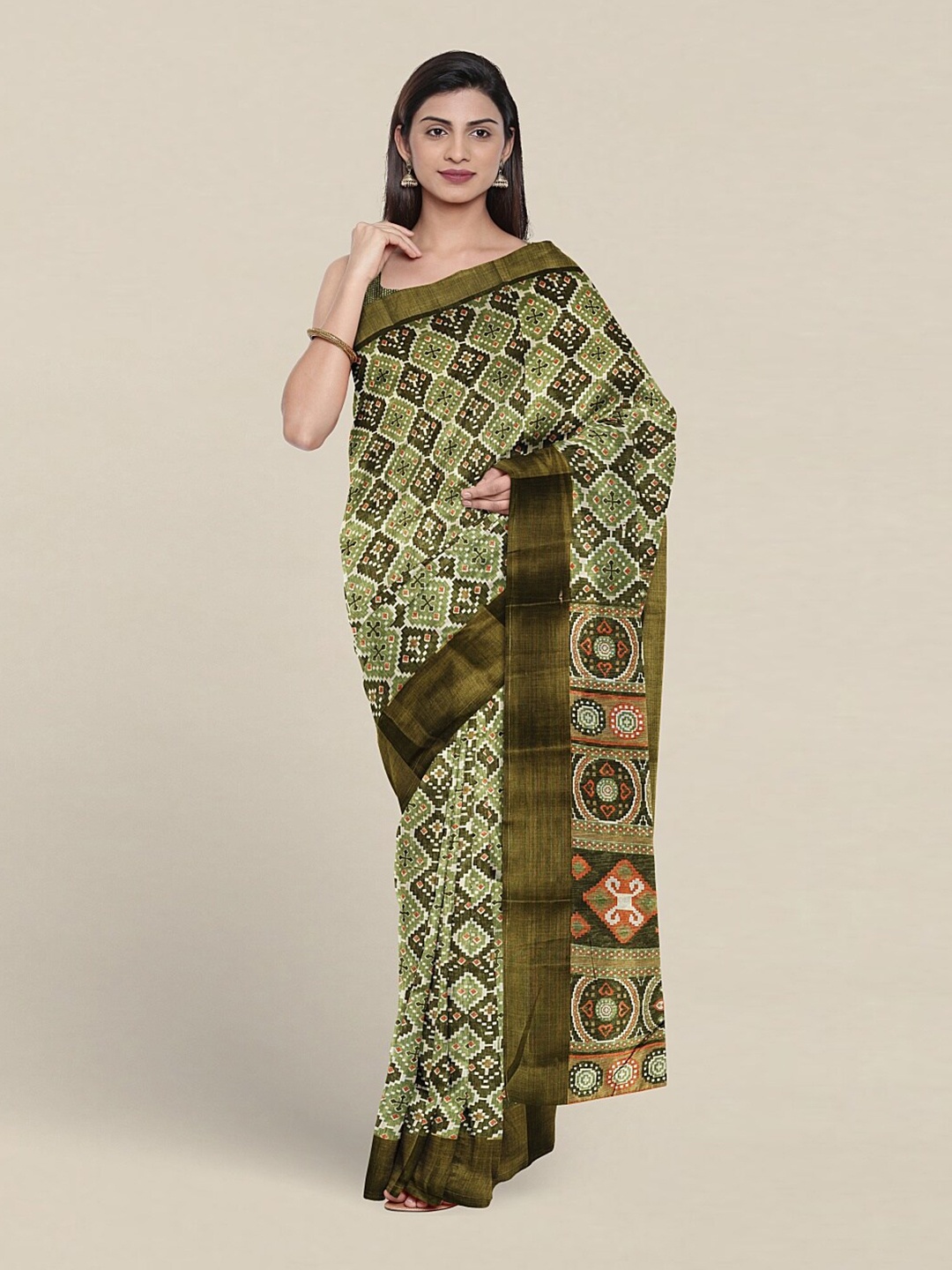 

Pothys Ethnic Motifs Printed Saree, Green