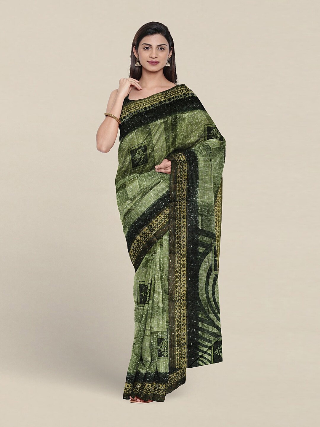 

Pothys Ethnic Motifs Printed Saree, Green